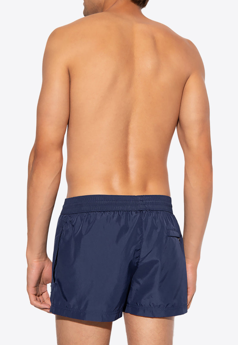 Dolce & Gabbana Logo Patch Swim Shorts  Navy M4B11T FUSFW-B0310