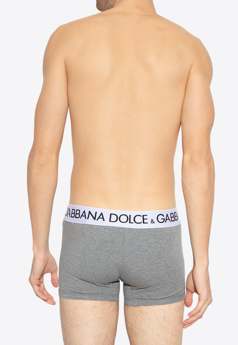 Dolce & Gabbana Logo Waistband Boxers Gray M4B97J OUAIG-S8291