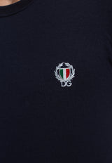 Dolce & Gabbana Crown and Laurel Patch Crewneck T-shirt Navy M8C03J FUECG-B9680