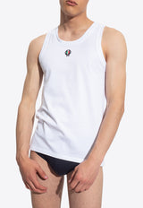 Dolce & Gabbana Crown and Laurel Patch Sleeveless T-shirt White M8C10J FUECG-W0800