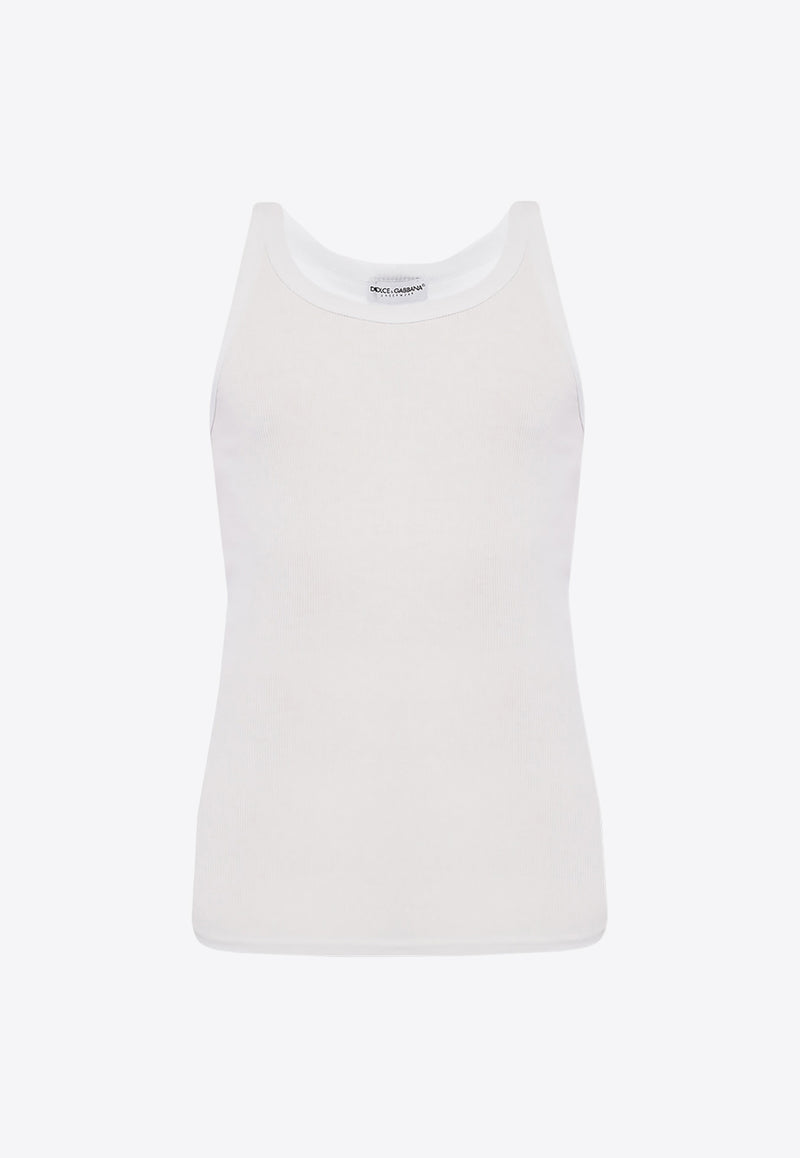 Dolce & Gabbana Sleeveless Ribbed T-shirt White M8C19J OUAIJ-W0800