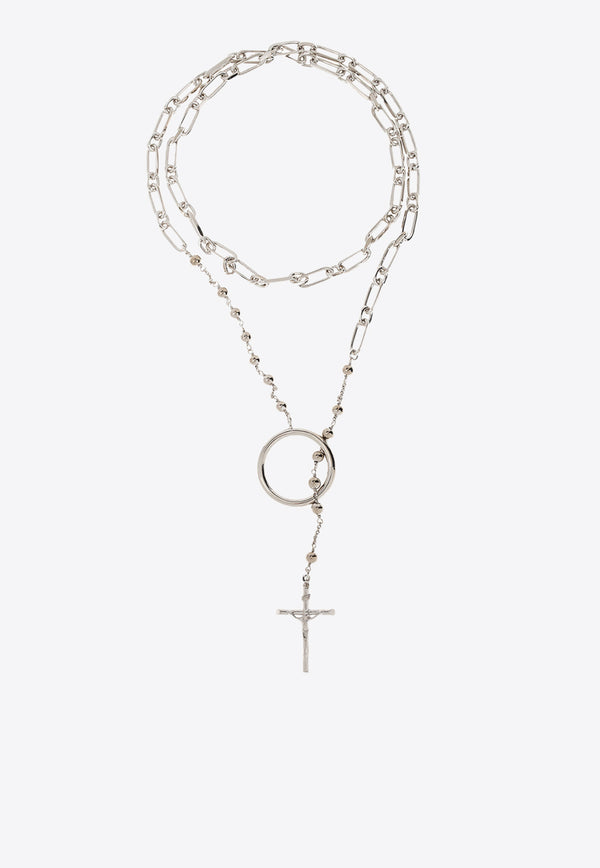 Dolce & Gabbana Rosary Motif Necklace Silver WNN7S9 W1111-87655