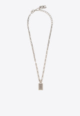 Dolce & Gabbana Logo Plate Pendant Necklace Silver WNP1T1 W1111-87655