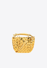 Bottega Veneta Mini Sardine Crossbody Bags in Metallic Intrecciato Leather 744267V3QM2 8922 Gold