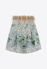 Zimmermann Ottie Paisley Print Tuck Short Green 7453ASS242GREEN