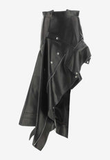 Alexander McQueen Asymmetrical Leather Biker Skirt  Black 746445_Q5ALD_1000