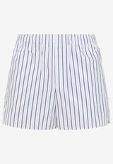 Striped Elastic-Waist Shorts