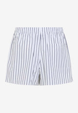 Striped Elastic-Waist Shorts