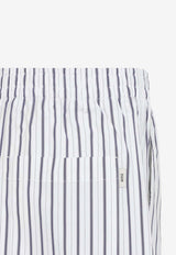 Striped Elastic-Waist Shorts