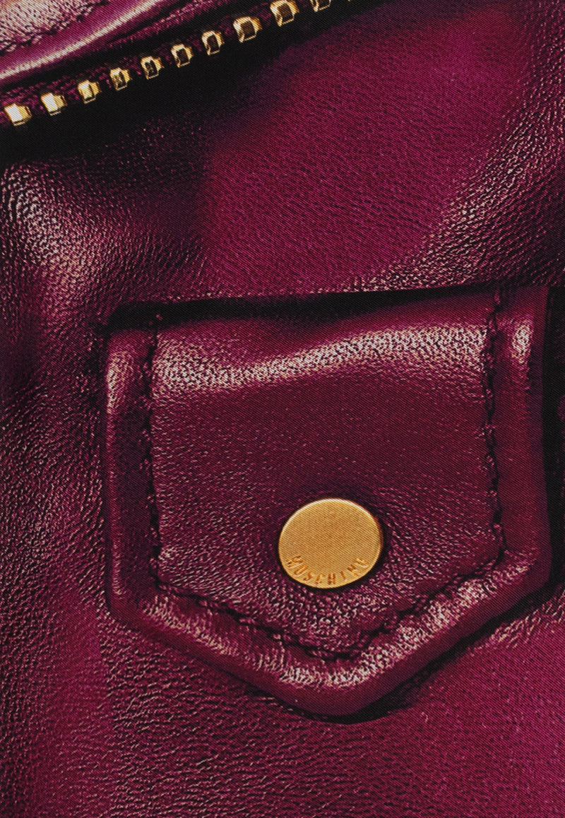 Moschino Jacket Print Silk Scarf 03549 M2054-009 Burgundy