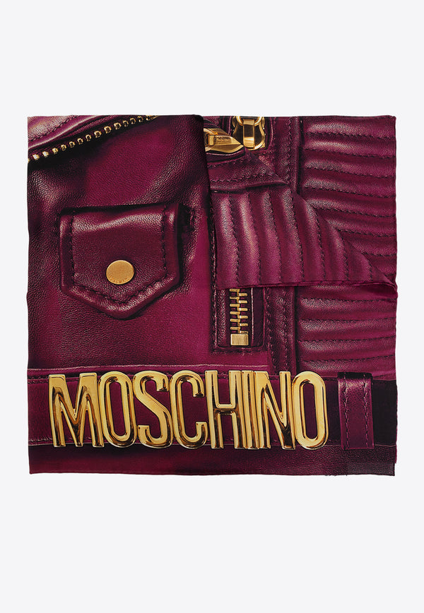 Moschino Jacket Print Silk Scarf 03549 M2054-009 Burgundy