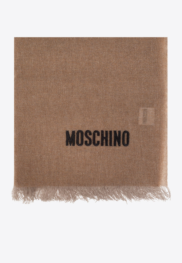 Moschino Logo Cashmere Scarf 50149 M5436-003 Brown