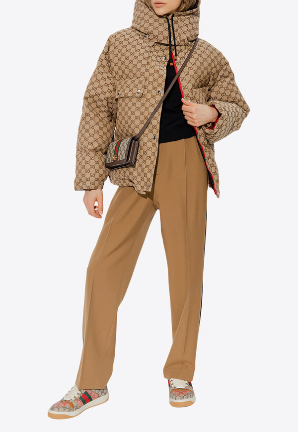 Gucci GG Canvas Short Puffer Jacket Brown 62023090