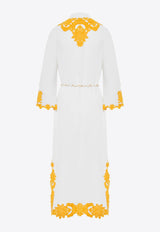 Zimmermann Raie Embroidered-Trim Midi Dress White 7496DSS232IVORY