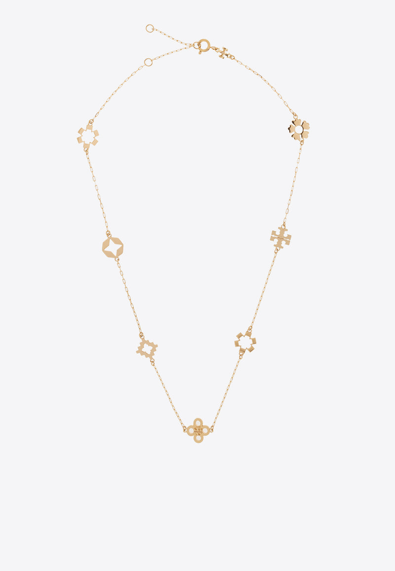 Tory Burch Kira Clover Charm Necklace Gold 153710 0-720