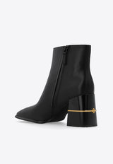 Tory Burch 75 Calf Leather Ankle Boots Black 155490 0-006