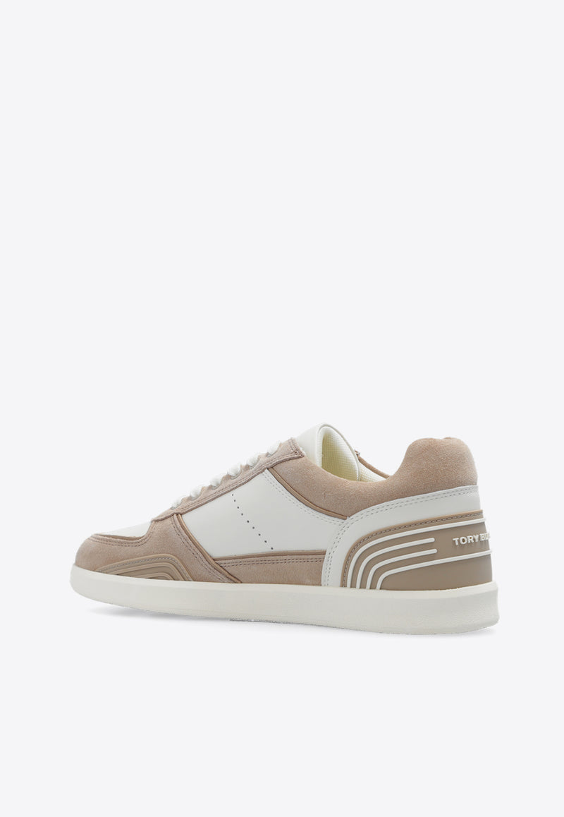 Tory Burch Clover Leather and Suede Sneakers Beige 155626 0-201