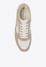 Tory Burch Clover Leather and Suede Sneakers Beige 155626 0-201