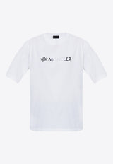 Moncler Logo Print Crewneck T-shirt White I20938C00003 89A17-001