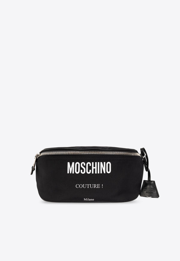 Moschino Logo Print Belt Bag Black 232Z2 A7704 8201-2555
