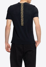 Versace Greca Embroidered Crewneck T-shirt Black 62113390
