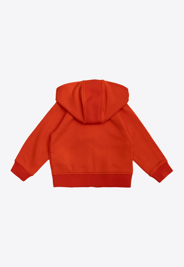 Burberry Kids Babies Devan Logo-Embroidered Hooded Sweatshirt Orange 8072766 B5131-SCARLET ORANGE