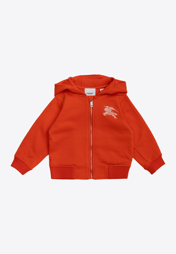 Burberry Kids Babies Devan Logo-Embroidered Hooded Sweatshirt Orange 8072766 B5131-SCARLET ORANGE