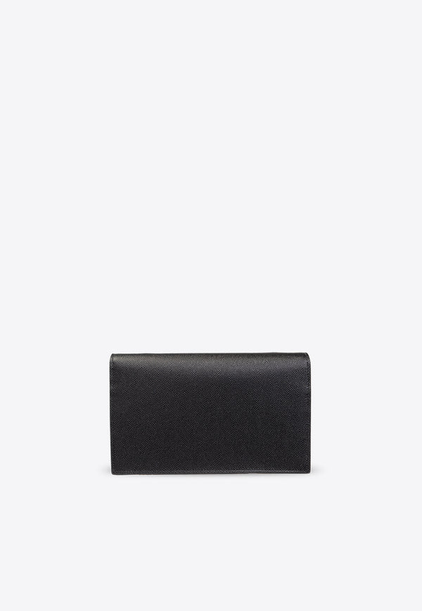 Saint Laurent Kate Chain Wallet in Leather Black Onesize