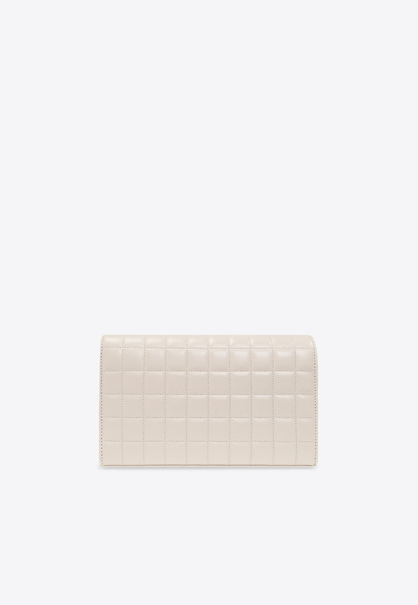 Saint Laurent Cassandre Chain Wallet in Quilted Leather Cream Onesize