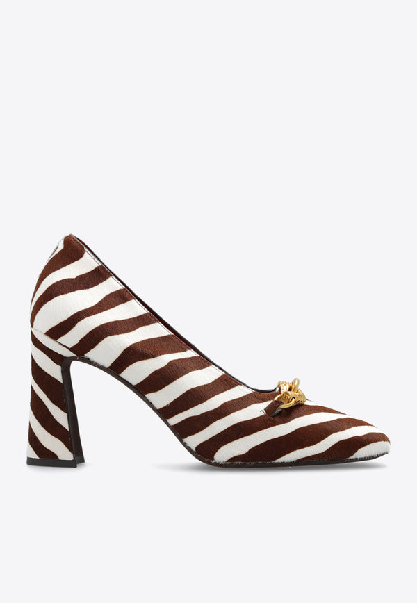 Tory Burch Jessa 90 Zebra Print Pumps Brown 152746 0-960