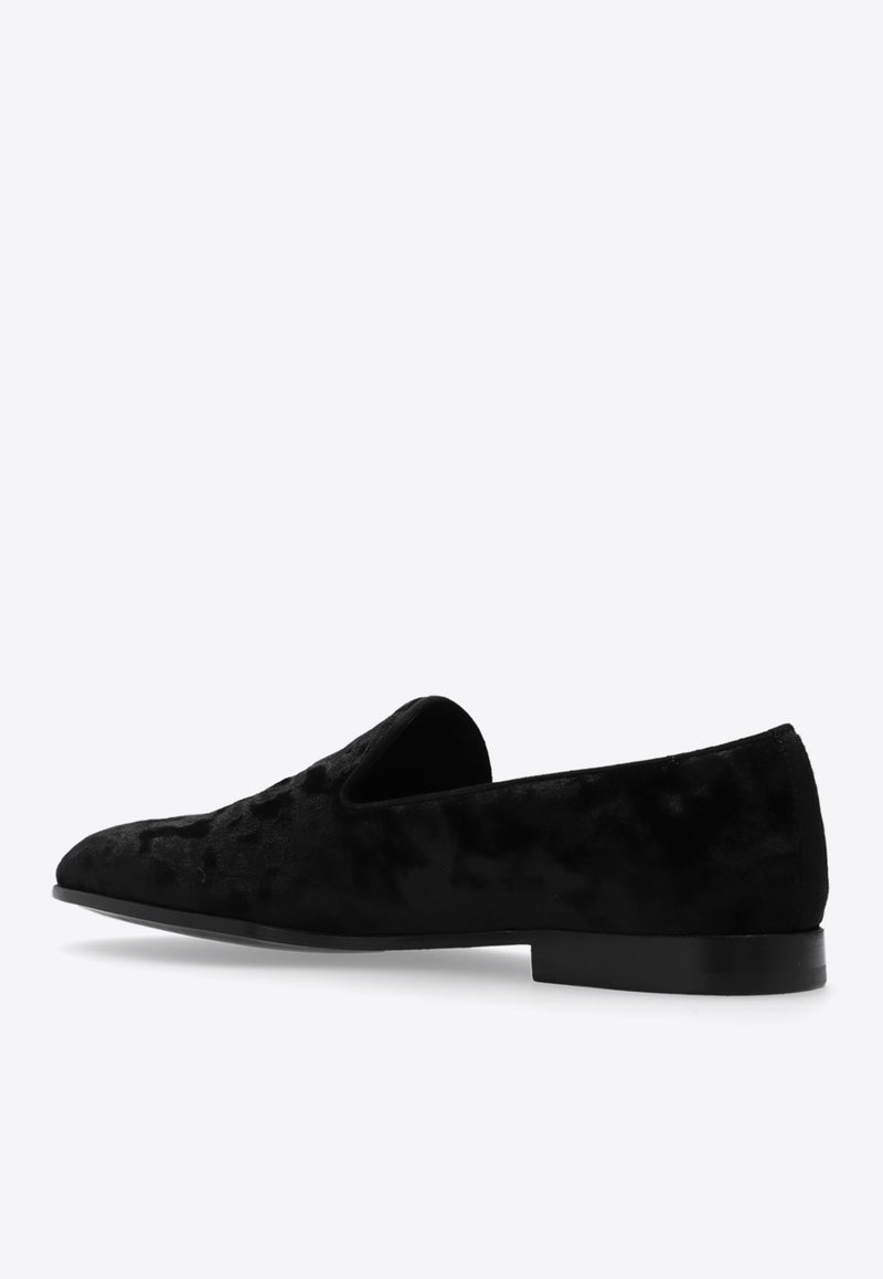 Dolce & Gabbana Velvet Moccasin Loafers Black 64042010