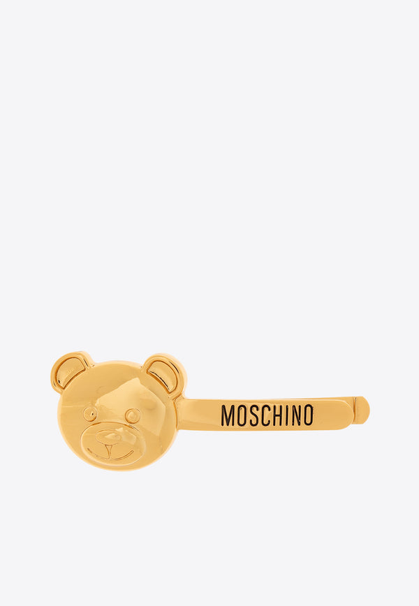 Moschino Logo-Engraved Teddy Bear Clip Gold 23271 A9107 8403-0606