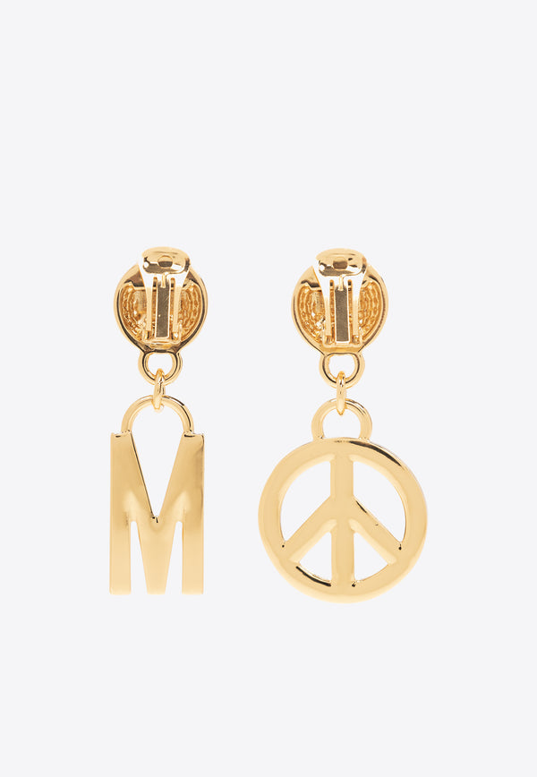 Moschino Crystal-Embellished Mismatched Earrings Gold 23271 A9169 8434-1606