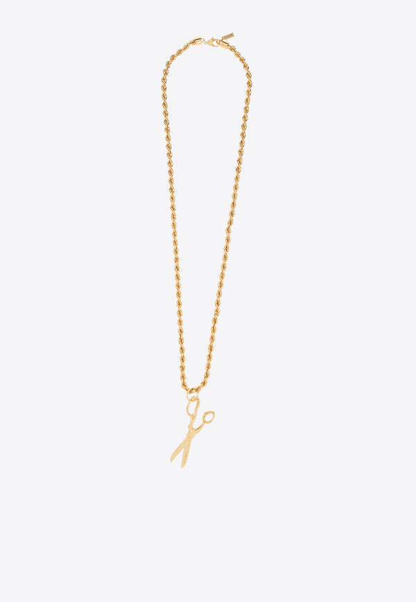 Moschino Scissor Pendant Chain Necklace Gold 23271 A9180 8411-0606
