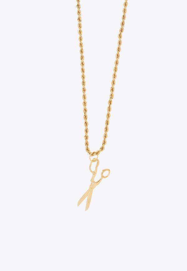 Moschino Scissor Pendant Chain Necklace Gold 23271 A9180 8411-0606