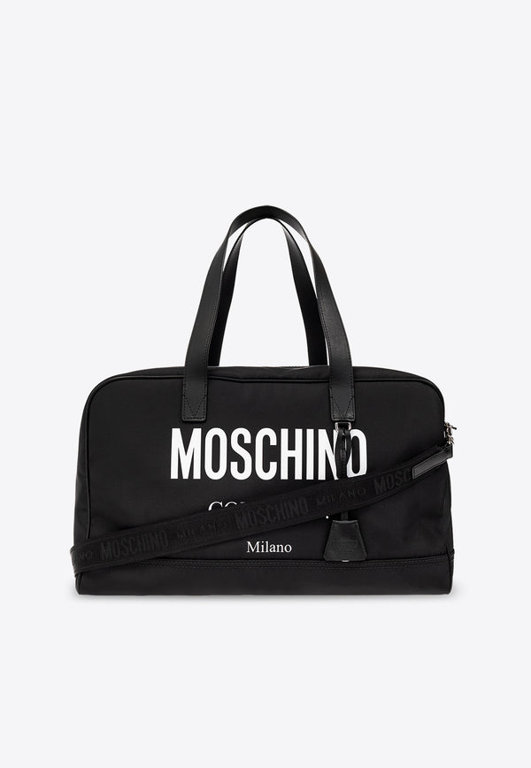 Moschino Logo Print Duffel Bag 232Z2 A9002 8201-2555 Black