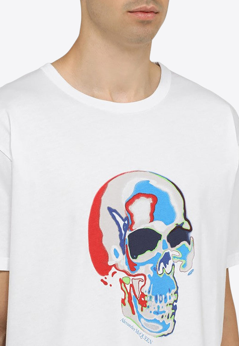 Alexander McQueen Solarised Skull Print Crewneck T-shirt 750661QVZ11/N_ALEXQ-0900