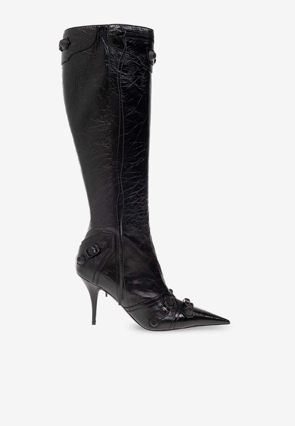 Balenciaga Cagole 90 Knee-High Leather Boots 694395 WBUA1-1010