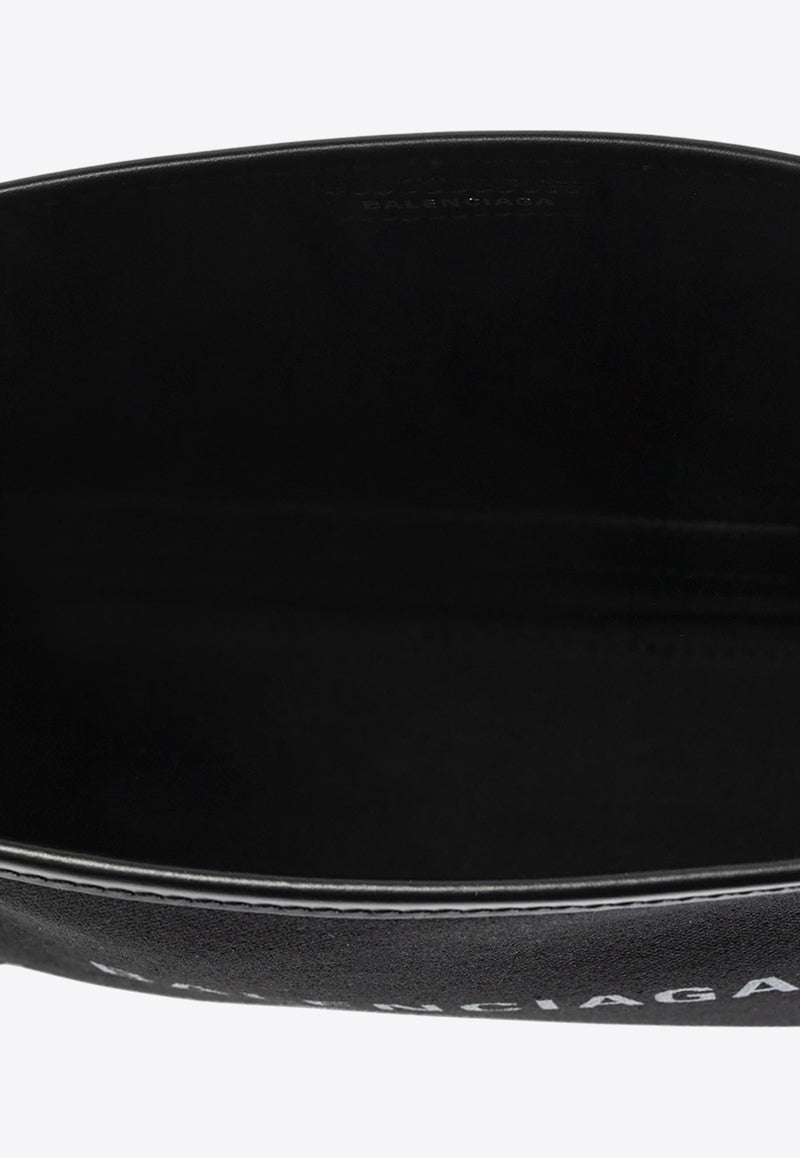 حقيبة كتف كاباس صغيرة من القماش والجلد