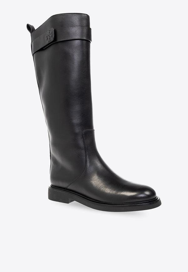 Tory Burch Leather Knee-High Boots  Black 150030 0-006