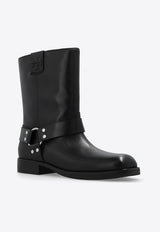 Tory Burch Double T Leather Ankle Boots Black 153058 0-006