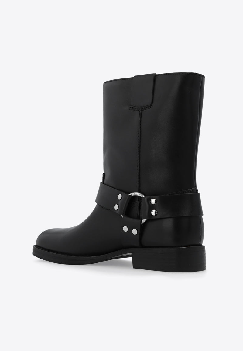 Tory Burch Double T Leather Ankle Boots Black 153058 0-006