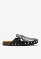 Tory Burch Mellow Studded Leather Flat Mules Black 154448 0-006