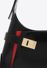 Salvatore Ferragamo Arch Leather Shoulder Bag 215492 ARCH SH L 766663-NERO