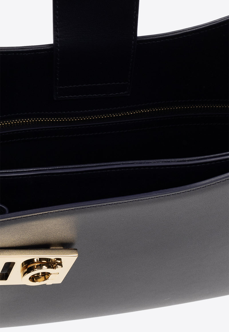 Salvatore Ferragamo Arch Leather Shoulder Bag 215492 ARCH SH L 767972-MIDNIGHT