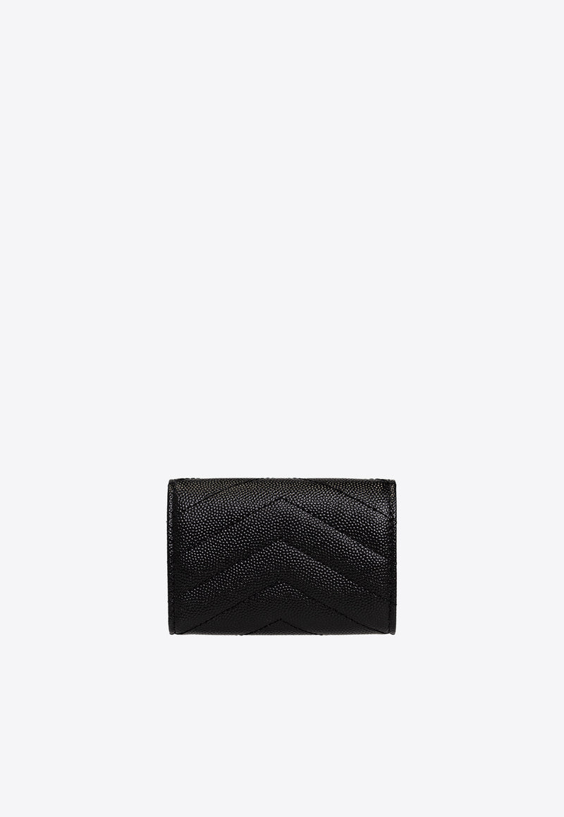 Saint Laurent Quilted Tri-Fold Leather Wallet 668274 BOWA1-1000