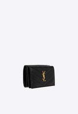Saint Laurent Quilted Tri-Fold Leather Wallet 668274 BOWA1-1000