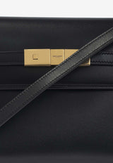 Saint Laurent Small Manhattan Calf Leather Shoulder Bag Black 675626 0SX0W-1000