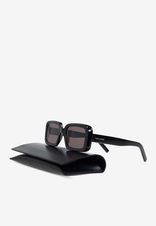 Saint Laurent Sunrise Square Sunglasses Gray 690919 Y9901-1000