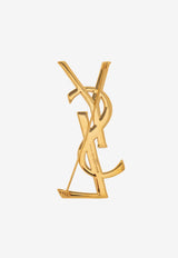 Saint Laurent Opyum Logo Snakeskin Brooch Gold 700582 Y1500-8204
